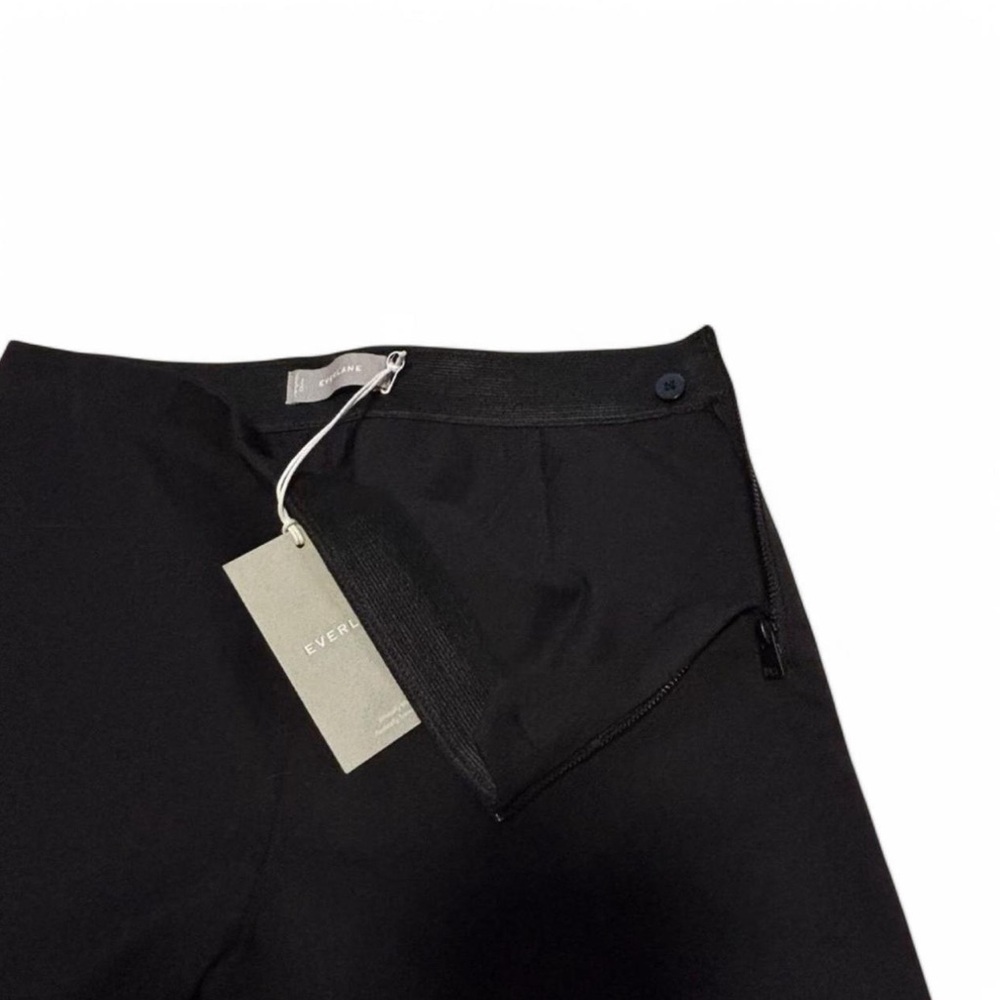 Everlane Black Side Zip Work Pants Sz 6 Stretch Cotton Tapered Ankle Trouser NWT - Picture 4 of 6